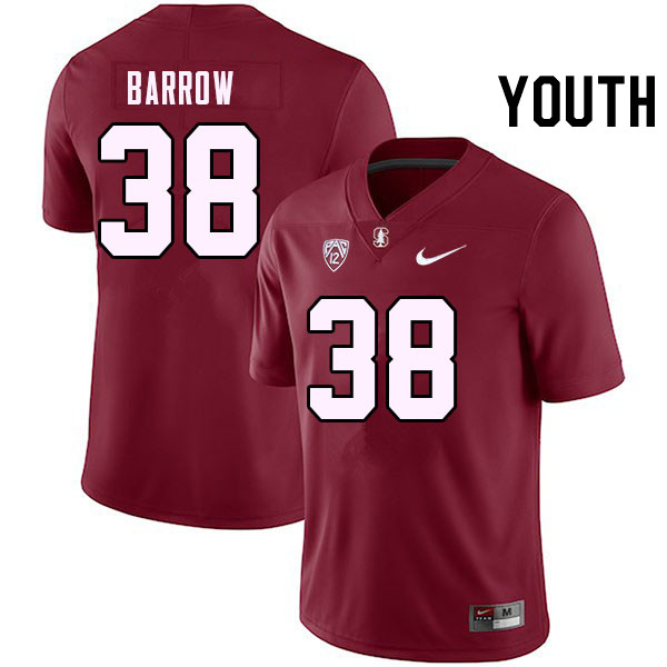 Youth #38 Brendon Barrow Stanford Cardinal College Football Jerseys Stitched Sale-Cardinal